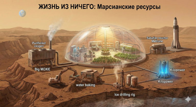 Добыча ресурсов на Марсе