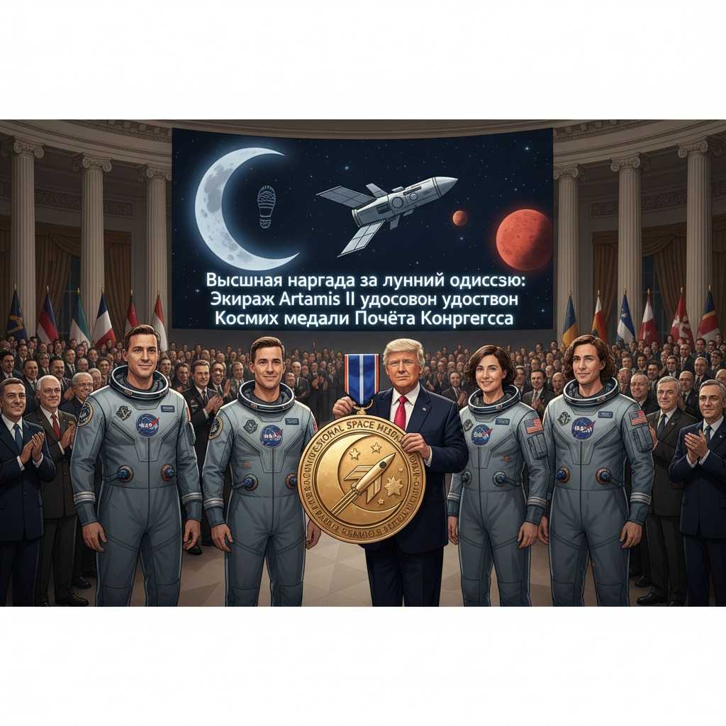Высшая награда за лунную одиссею: Экипаж Artemis II удостоен Космической медали Почёта Конгресса